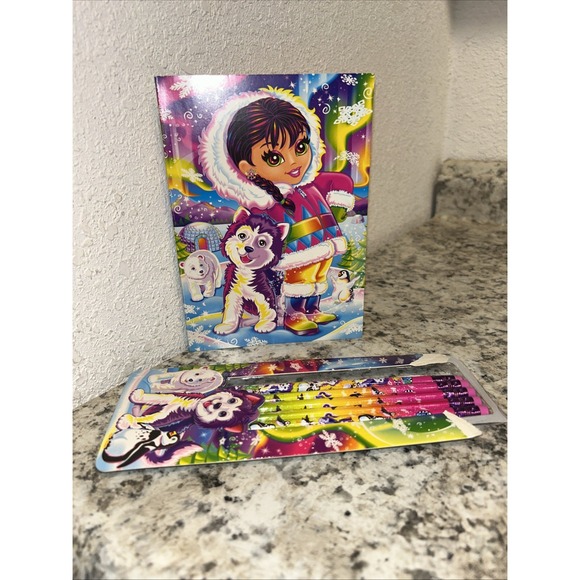 Lisa Frank Tikanni the Husky Puppy Dog 6 Pack No. 2 Hard Wood Pencils‎ & Book B2 - Picture 1 of 4